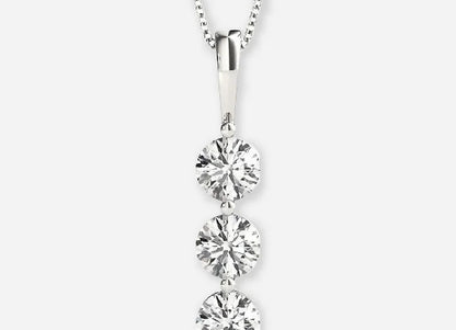 Rosalind Lab Diamond Three Stone Pendant