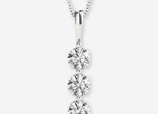 Rosalind Lab Diamond Three Stone Pendant