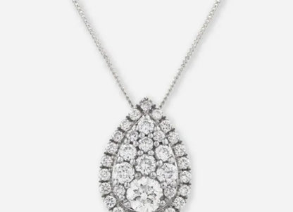 Rosalind Pear Lab Diamond Cluster Pendant