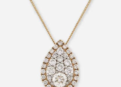 Rosalind Pear Lab Diamond Cluster Pendant