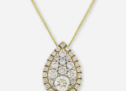 Rosalind Pear Lab Diamond Cluster Pendant