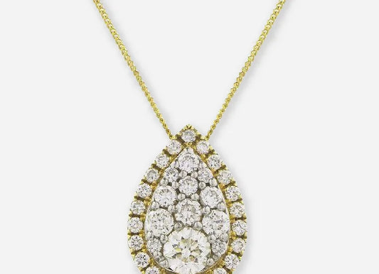 Rosalind Pear Lab Diamond Cluster Pendant