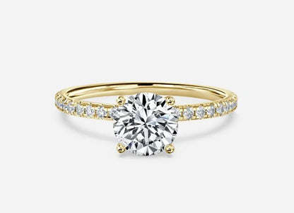 Taurus Classic Round Cut Diamond Band Engagement Ring - 1.0ct+. D & VVS2