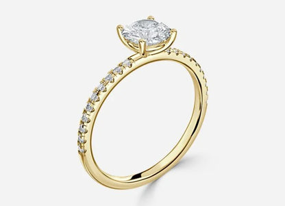Taurus Classic Round Cut Diamond Band Engagement Ring - 1.0ct+. D & VVS2