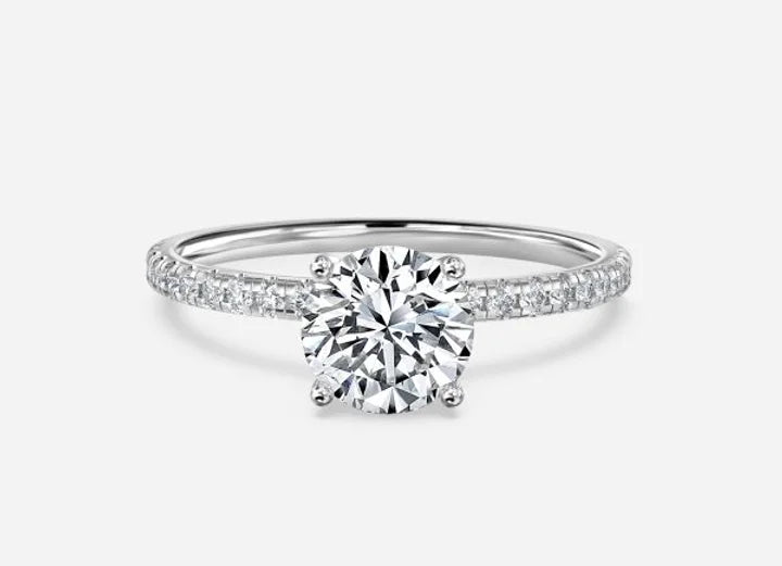 taurus classic round cut diamond band engagement ring - 1.0ct+. d & vvs2