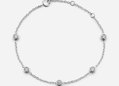 Vesta Five Round Lab Diamonds Bezel Bracelet