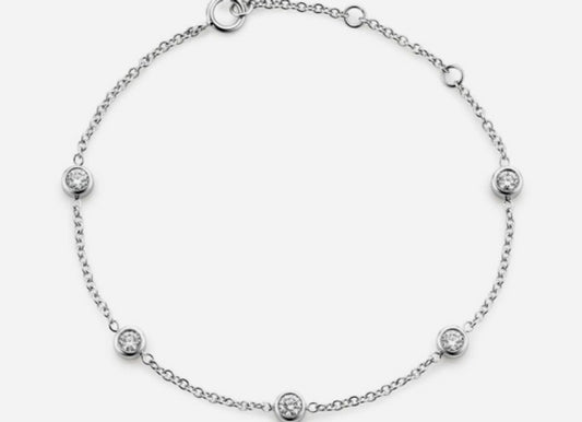 Vesta Five Round Lab Diamonds Bezel Bracelet