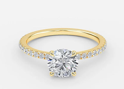 Whisper Classic Round Cut Dainty Engagement Ring - 1.0ct+. D & VVS2