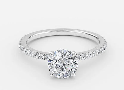 Whisper Classic Round Cut Dainty Engagement Ring - 1.0ct+. D & VVS2