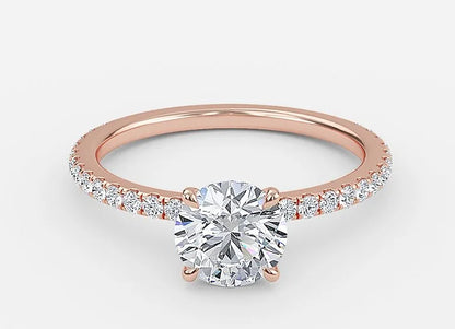 Whisper Classic Round Cut Dainty Engagement Ring - 1.0ct+. D & VVS2